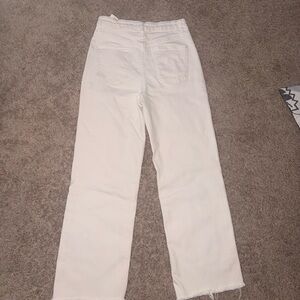 Zara white Straight Leg High-Rise Jeans
